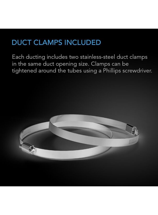 قنوات مرنة من الألومنيوم مقاس 6 بوصات، بطول 25 قدمًا للتدفئة والتبريد والتهوية والعادم، أكثر متانة ومقاومة للتسرب والتمزق والجروح. - Image 3