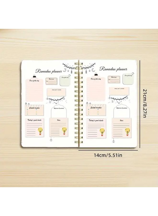 3pcs A5 Ramadan Planner Notebooks Crescent Moon Mosque Design - Image 3