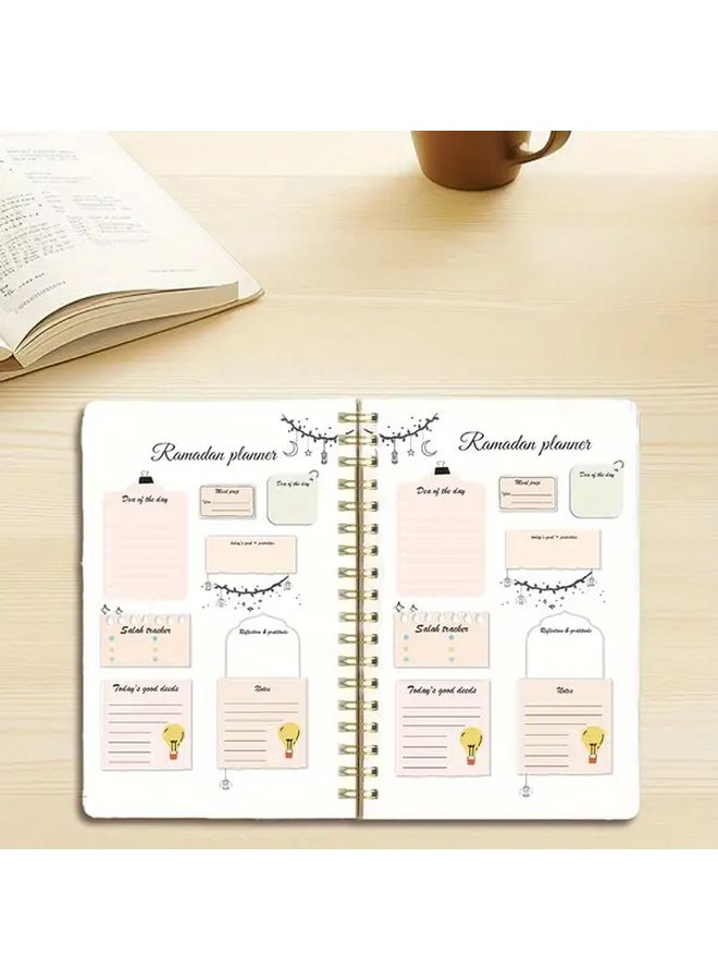 3pcs A5 Ramadan Planner Notebooks Crescent Moon Mosque Design - Image 1
