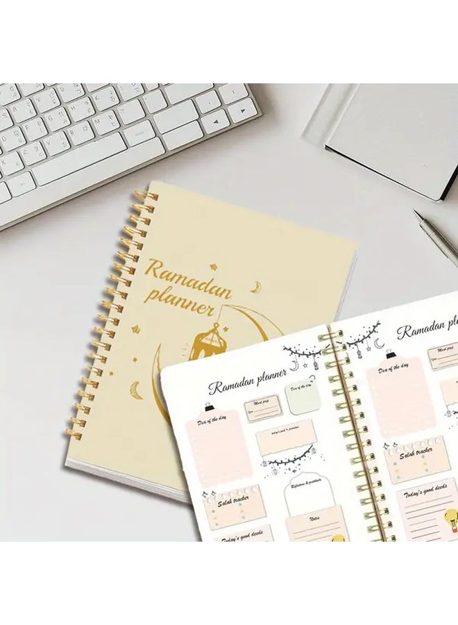3pcs A5 Ramadan Planner Notebooks Crescent Moon Mosque Design - Image 2