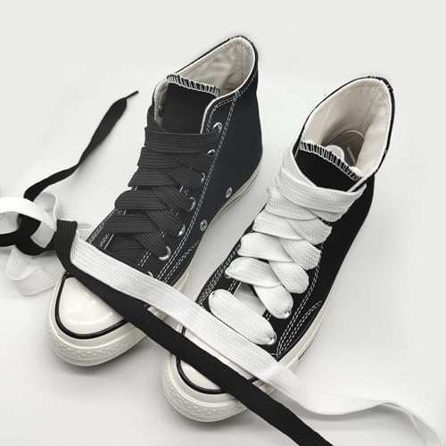 UamGlsob 2 Pairs 16MM Fat Shoe Laces for Sneakers, 5/8" Wide Thick Jumbo Chunky Shoelaces Replacement Strings (White, 54"/140cm) - Image 4