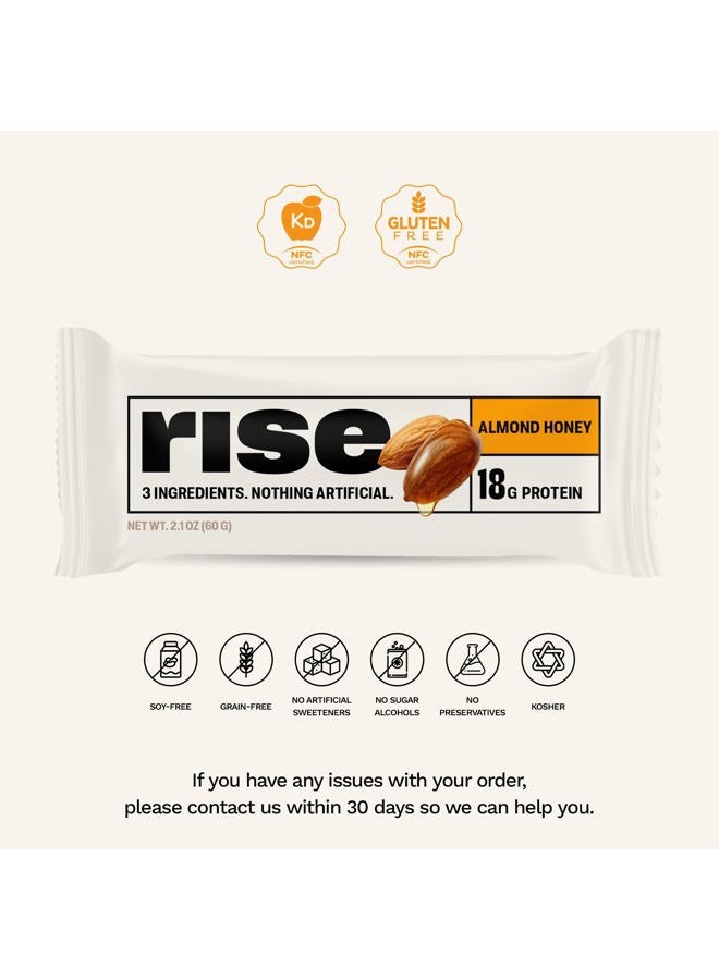 Rise bar بار بروتين الألmond والعسل خالي من الجلوتين (عبوة من 12) - Image 3