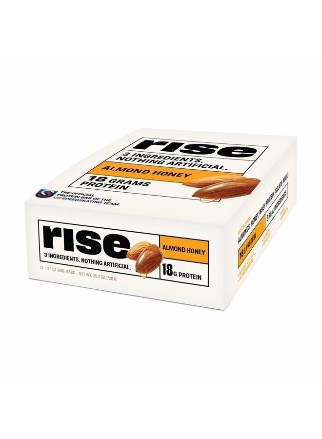 Rise bar بار بروتين الألmond والعسل خالي من الجلوتين (عبوة من 12) - Image 1