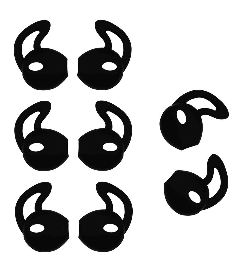 ALXCD Earpods Ear Gel, Ear Tips for iPhone, Ear Buds Tips Bumper, ALXCD 4 Pair Black Anti-Slip Soft Silicone Replacement Earbud Tips for Earphone of iPhone SE 6s iPhone 6s Plus 5s [Sport] (Black 4 Pair) - Image 1