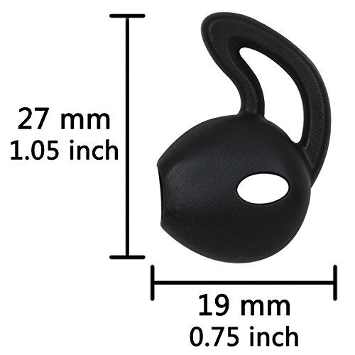 ALXCD Earpods Ear Gel, Ear Tips for iPhone, Ear Buds Tips Bumper, ALXCD 4 Pair Black Anti-Slip Soft Silicone Replacement Earbud Tips for Earphone of iPhone SE 6s iPhone 6s Plus 5s [Sport] (Black 4 Pair) - Image 4