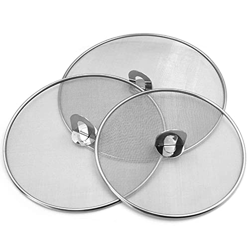 Handook Splatter Screen for Cooking - Stainless Steel Grease Splatter Guard for Frying Pan, No Cooking Oil Mess No Burns, Ultra Fine Mesh Lids Set of 3(10", 11.5", 13") - Image 1