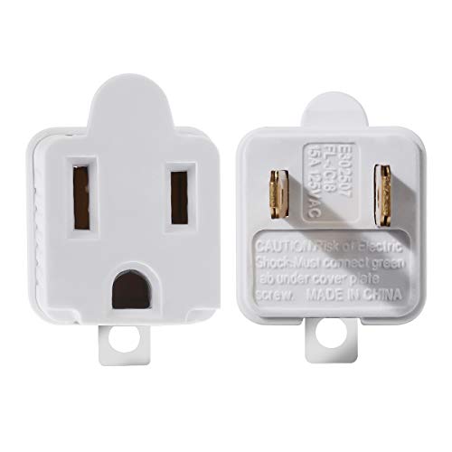 TENINYU Grounded Adapter 3-Prong to 2-Prong Outlet Converter - 3 Pin to 2 Pin Plug Socket Adapter Extension for Electrical Cord, Household, Workshops, Industrial, Machinery (2 Pack) - Image 4