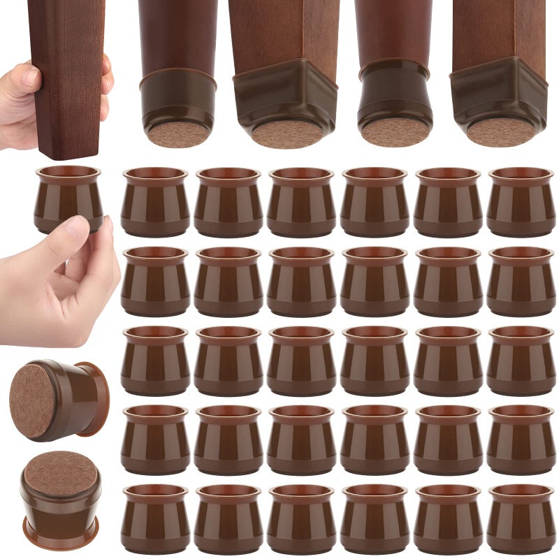 CNDREAM Chair Leg Protector for Hardwood Floors 32 Pcs Silicone Chair Leg Caps Felt Furniture Pads for Protecting Wood Floors from Scratches and Noise Smooth Moving for Chair Seats