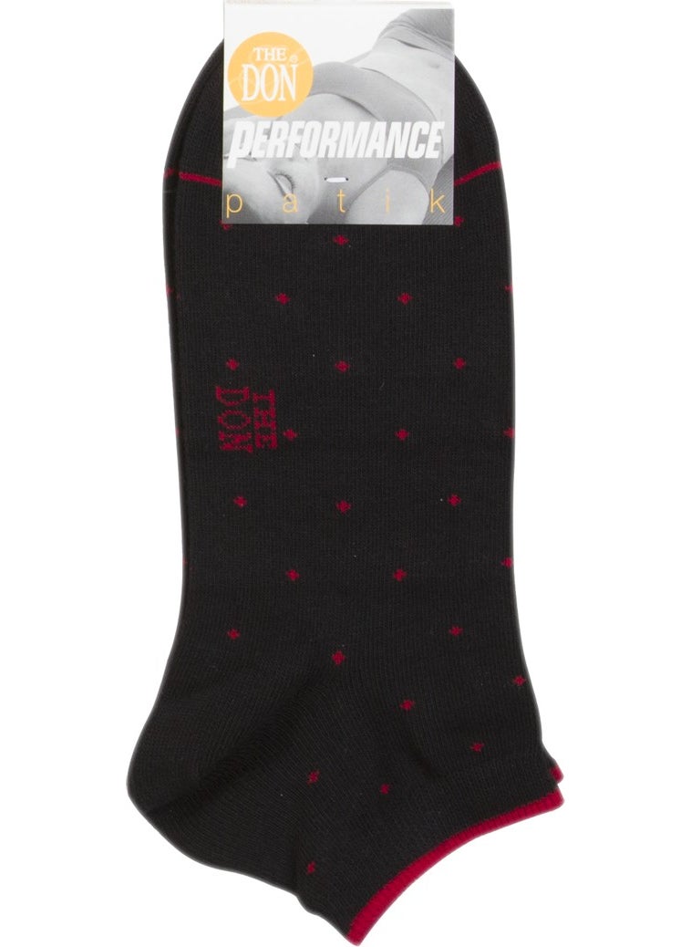 The Don Polka Dot Women's Booties Socks Black Red  - Image 2