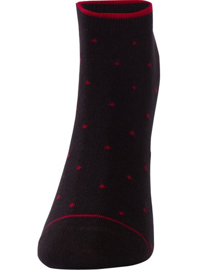 The Don Polka Dot Women's Booties Socks Black Red  - Image 1