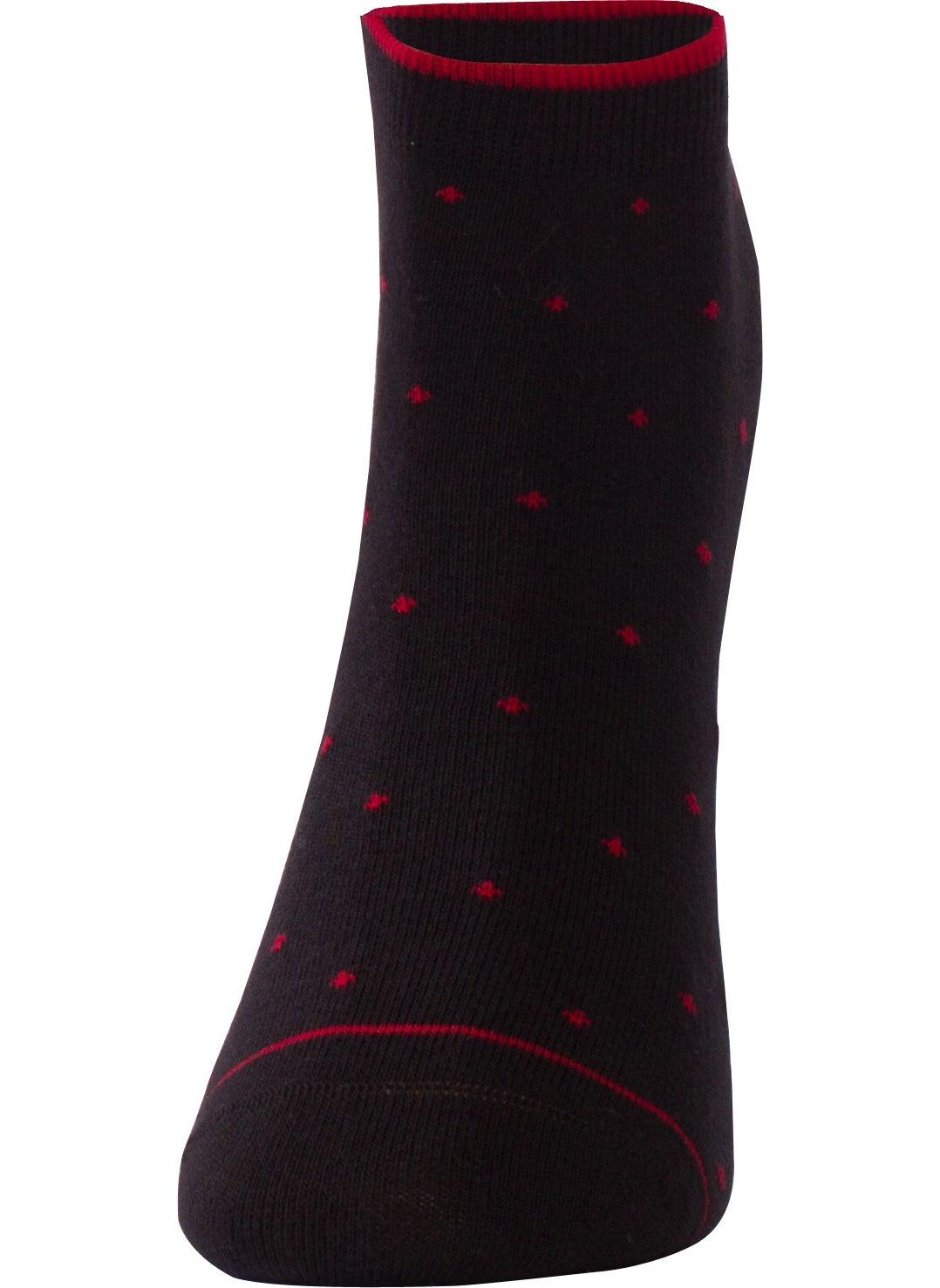 The Don Polka Dot Women's Booties Socks Black Red  - Image 1