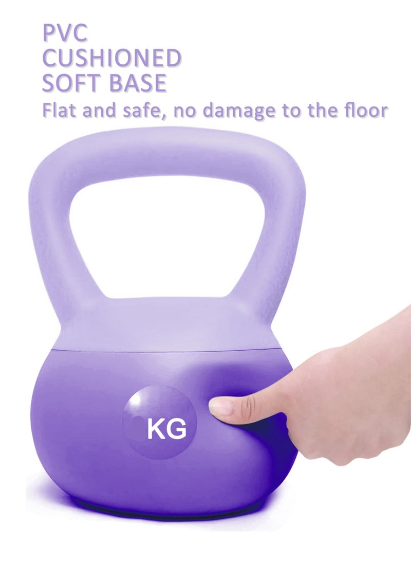 كيلا أوزان كيتل بيل الناعمة المصنوعة من مادة البولي فينيل كلوريد لتدريب القوة، كيتل بيل لرفع الأثقال وتدريب الجذع، تتوفر بوزن 4 كجم و6 كجم للاختيار من بينها - Image 2