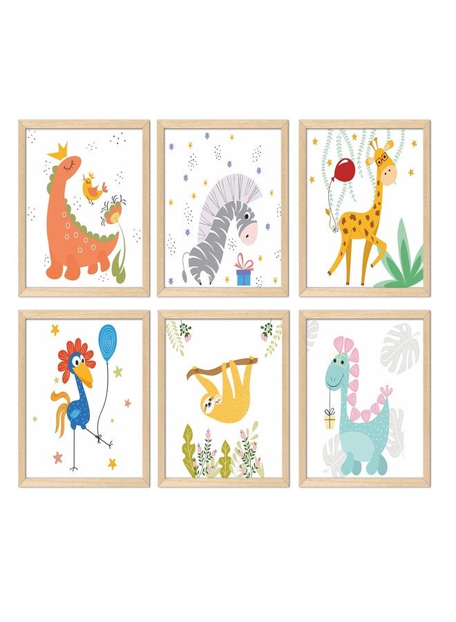 PAPER PLANE DESIGN Kids Room Decoration Framed Poster - Nursery Wall Art - Animals Theme Paintings For Boys and Girls Classroom Bedroom - Gift items for kids. Set Of 6 (10 x 10 Inch) (A3) - Image 3
