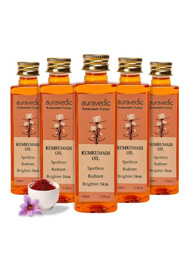 Auravedic Kumkumadi oil 100 ml pack of 5 - Image 1