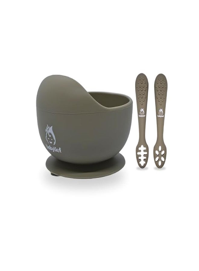 Babylief™ Silicone Baby Bowl with Suction Base and Training Spoon Combo (Sage) - Image 1