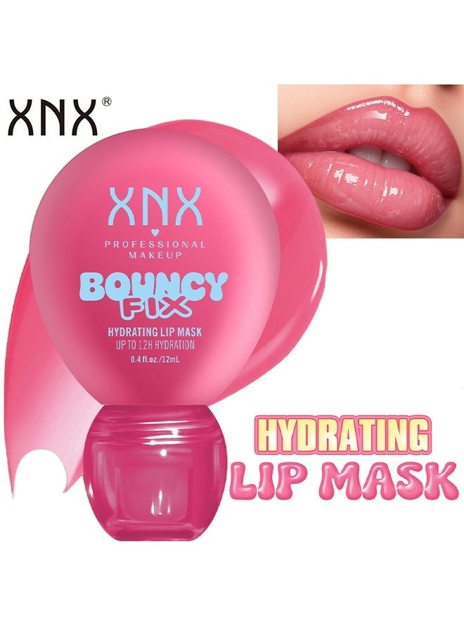 XNX Hydrating Lip Mask,Bouncy Fix,Hyaluronic Acid Lip Sleeping Mask Up To 12H Hydration for Dry Chapped Lips Lip Night Care Treatment 12ml,05# - Image 1