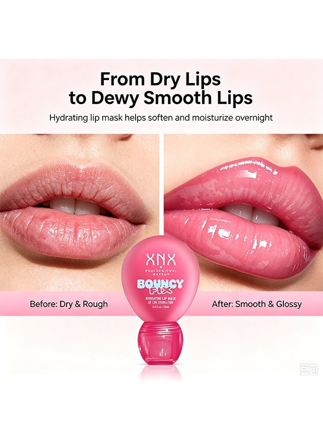 XNX Hydrating Lip Mask,Bouncy Fix,Hyaluronic Acid Lip Sleeping Mask Up To 12H Hydration for Dry Chapped Lips Lip Night Care Treatment 12ml,05# - Image 4