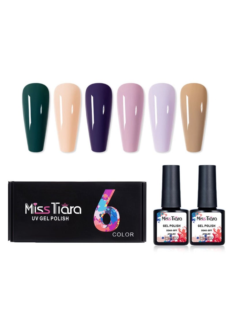 MissTiara 6-Piece UV and LED Nail Gel Polish Set A12  - Image 1