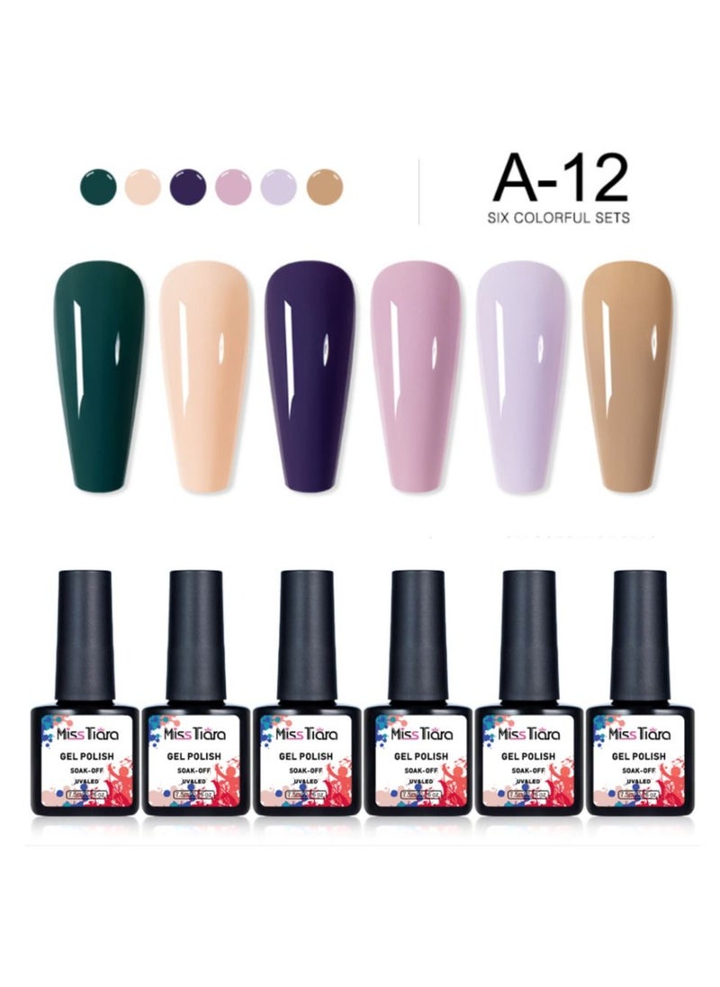 MissTiara 6-Piece UV and LED Nail Gel Polish Set A12  - Image 2