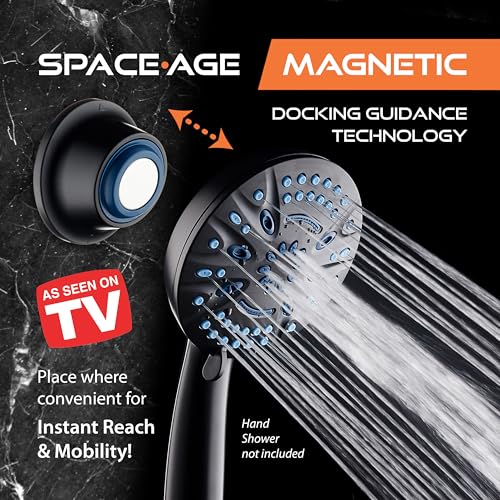 Aquacare Magnetic Docking GoAnywhere Wall Bracket for Magneton Hand Shower Combo Systems Instant Secure Tool Free Mount on Any Bath Tile Tub Glass Door Surface Top American Brand Matte Black - Image 3