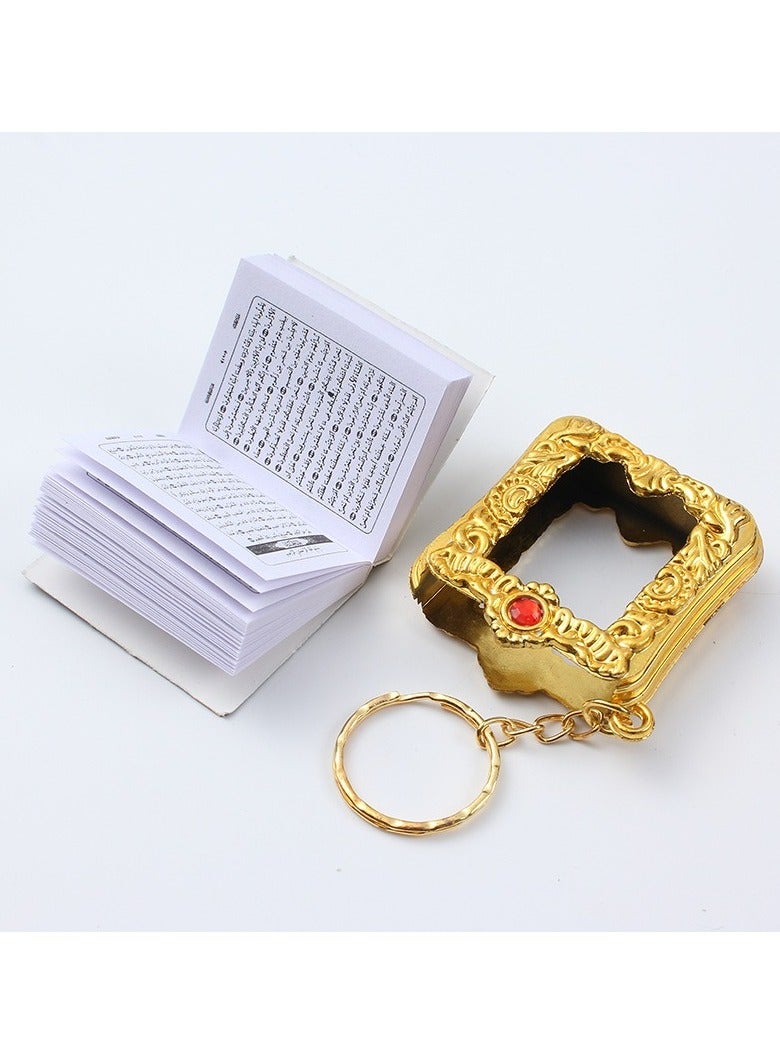 Generic Mini Quran Keychain, Mini Islamic Key Chain for Women Men, Handbag Pendant Wallet Key Ring, Muslim Key Holder Accessories-Golden and silver for choice  - Image 2