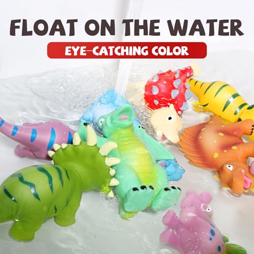 Hely Cancy Dinosaur Bath Toys - No Hole Bath Toys for Kids,Baby Bath Toys for Shower Water Pool Toys - Image 3