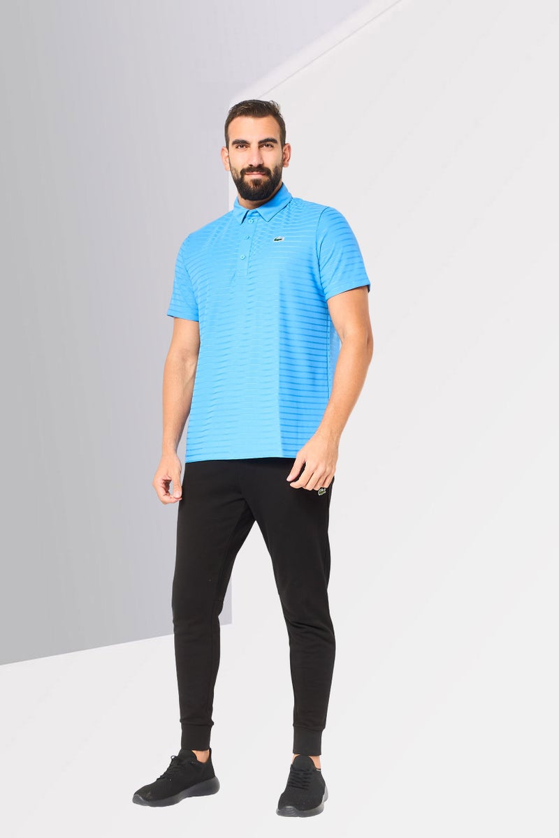 LACOSTE Men Regular Fit Short Sleeve Outdoor Polo Shirt, Blue - Image 2