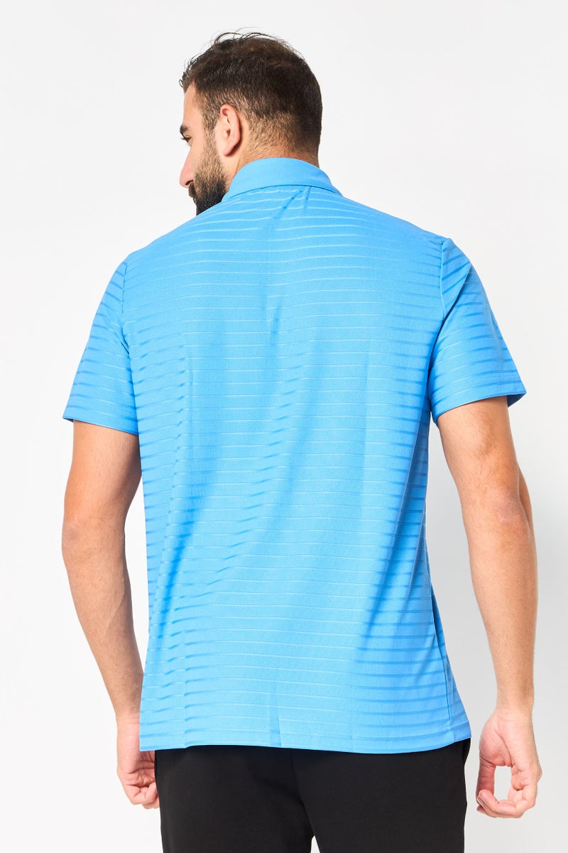 LACOSTE Men Regular Fit Short Sleeve Outdoor Polo Shirt, Blue - Image 4