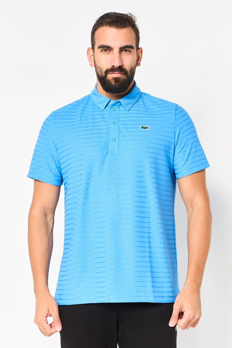 LACOSTE Men Regular Fit Short Sleeve Outdoor Polo Shirt, Blue - Image 1