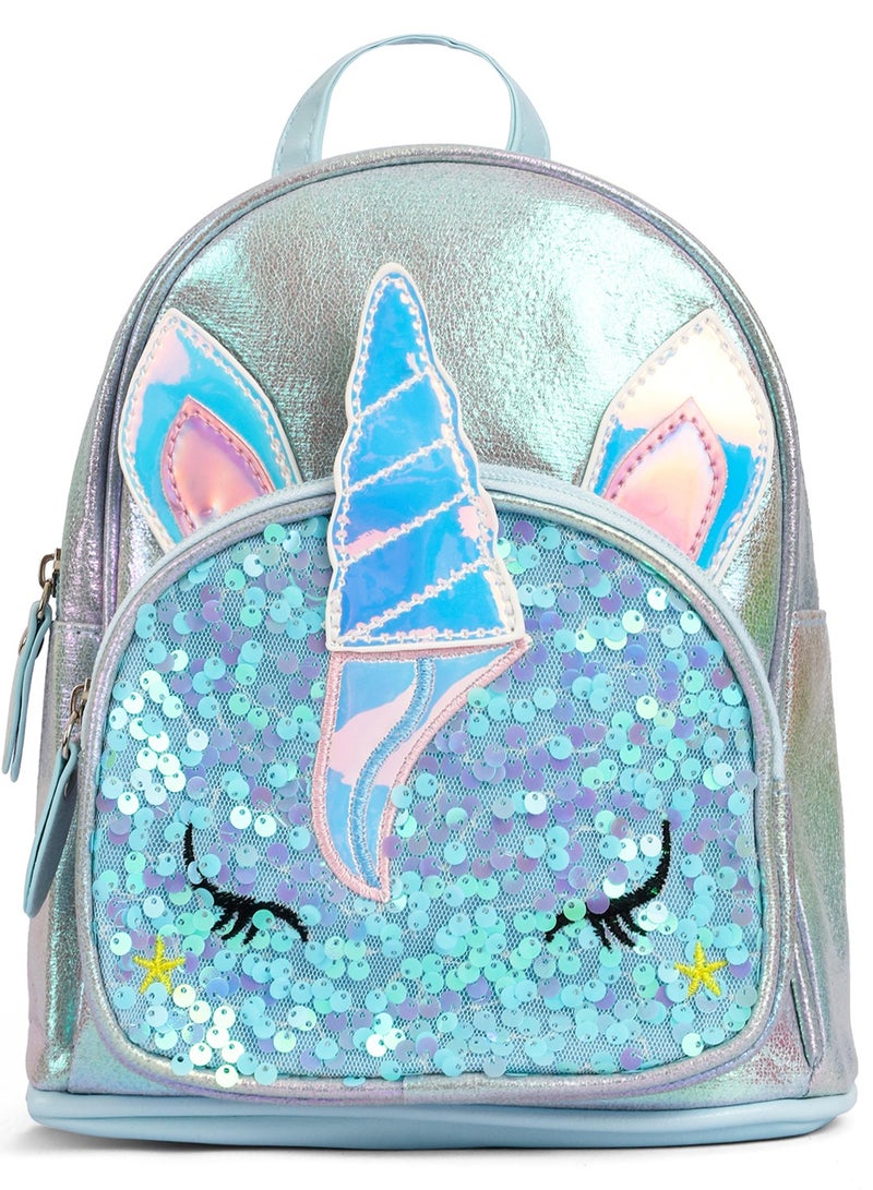 Eazy Kids Sequin School Backpack - Unicorn Green  - Image 1