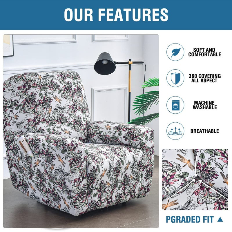 Eco-Ancheng Recliner Slipcovers 4-Pieces Lazyboy Recliner Covers Recliner Couch Covers Recliner Chair Cover Non Slip Reclining Slipcovers with Storage Pockets Furniture Protector for Living Room - Image 3