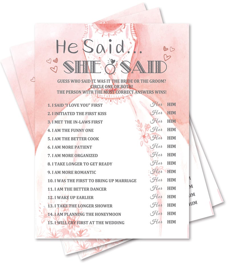 Jusitakeet Bridal Shower Games Bridal Games For Showers Wedding Shower Games Engagement Bachelorette Party Games Bridal Shower Decorations Bridal Shower Gifts 30 Cards Per Set Suit018