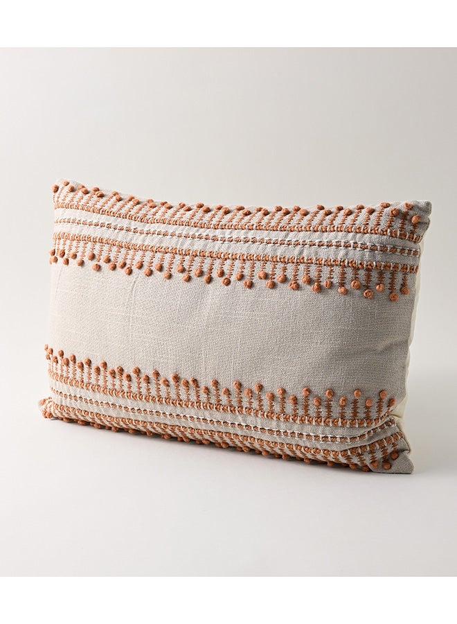 Boutique Blanche chambray cotton embroidered cushion - Image 1
