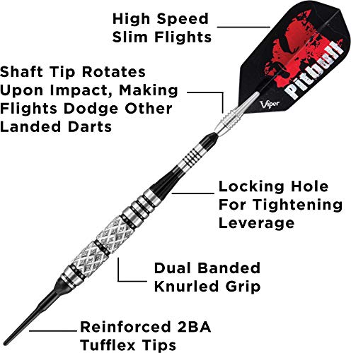 Viper by GLD Products unisex adult Ringed (18 Grams) Viper Pitbull Soft Tip Dart 18gm Two Diamond Cut Rings , Black, Double Front Crosscut US - Image 3