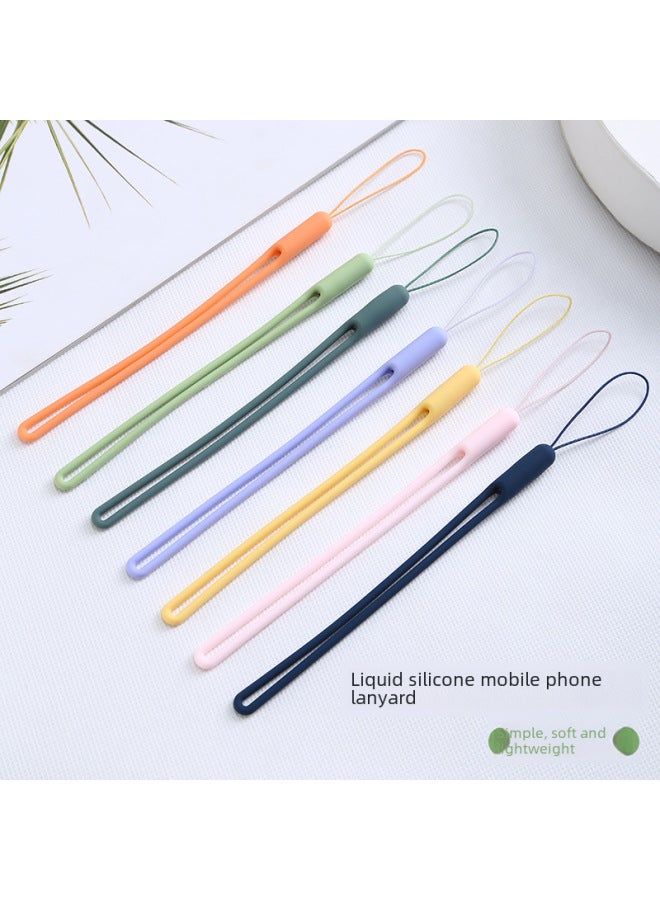 Loquat Silicone Lanyard Liquid Wrist Lanyard Creative Speaker U Disk Fan Short Hanging Rope Internet Popular Silicone Mobile Phone Lanyard-Specifications Support Image Upload:GLD-SL061-17 Coral Orange  - Image 2