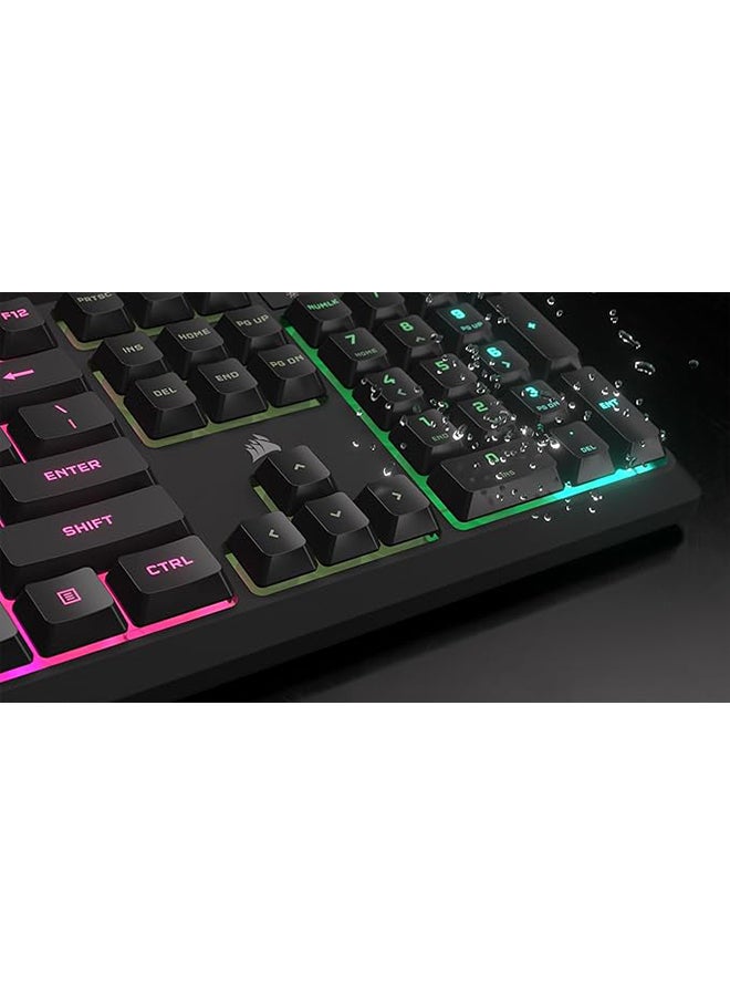 كورسير لوحة مفاتيح الألعاب K55 كور RGB مع إضاءة خلفية RGB مقسمة وأزرار تحكم وسائط مخصصة CH9226C65Na - Image 4