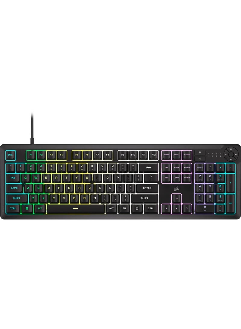 كورسير لوحة مفاتيح الألعاب K55 كور RGB مع إضاءة خلفية RGB مقسمة وأزرار تحكم وسائط مخصصة CH9226C65Na - Image 1