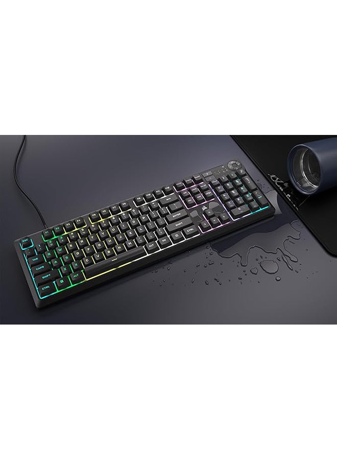 كورسير لوحة مفاتيح الألعاب K55 كور RGB مع إضاءة خلفية RGB مقسمة وأزرار تحكم وسائط مخصصة CH9226C65Na - Image 3