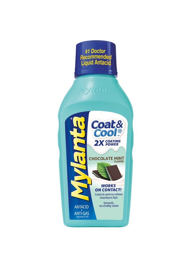 Mylanta Mylanta Heartburn and Gas Relief, Liquid Antacid, Coat & Cool Formula, Mint Chocolate Flavor, 12 Fl Oz  - Image 1
