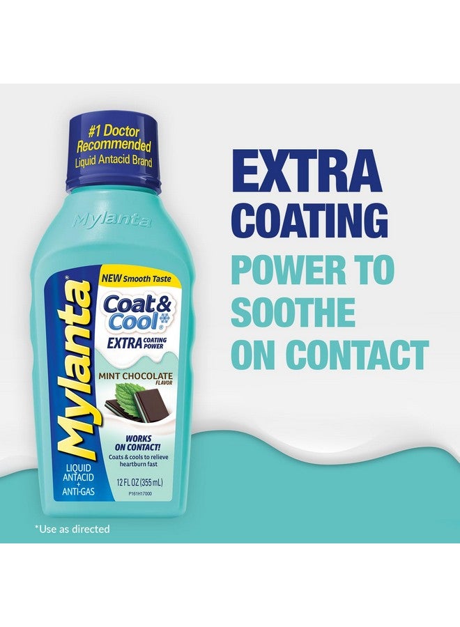 Mylanta Mylanta Heartburn and Gas Relief, Liquid Antacid, Coat & Cool Formula, Mint Chocolate Flavor, 12 Fl Oz  - Image 4