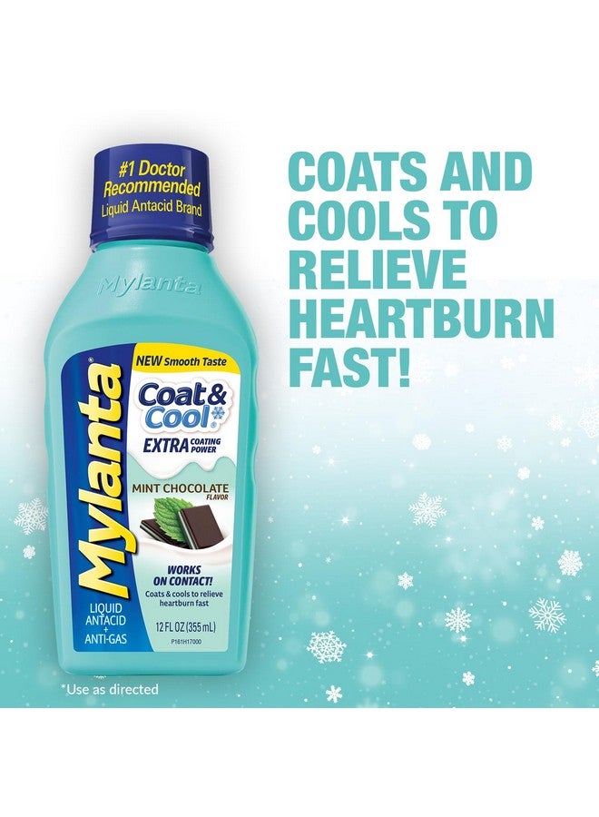Mylanta Mylanta Heartburn and Gas Relief, Liquid Antacid, Coat & Cool Formula, Mint Chocolate Flavor, 12 Fl Oz  - Image 2