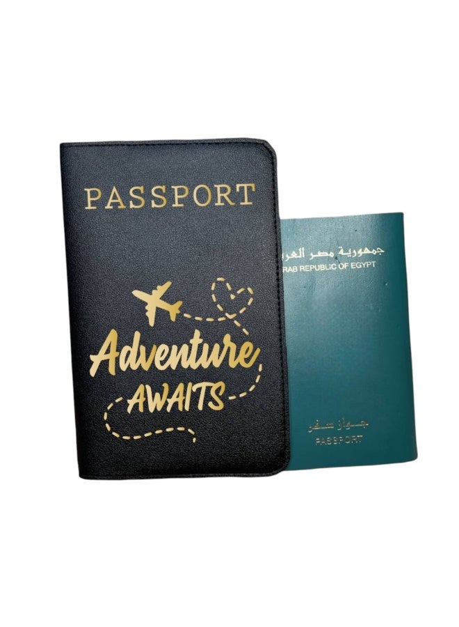 We Print, Your Gift Passport Holder with Travel Lover Design, Premium Synthetic Leather Travel Wallet Organizer for Passport Cards and Documents - Image 1