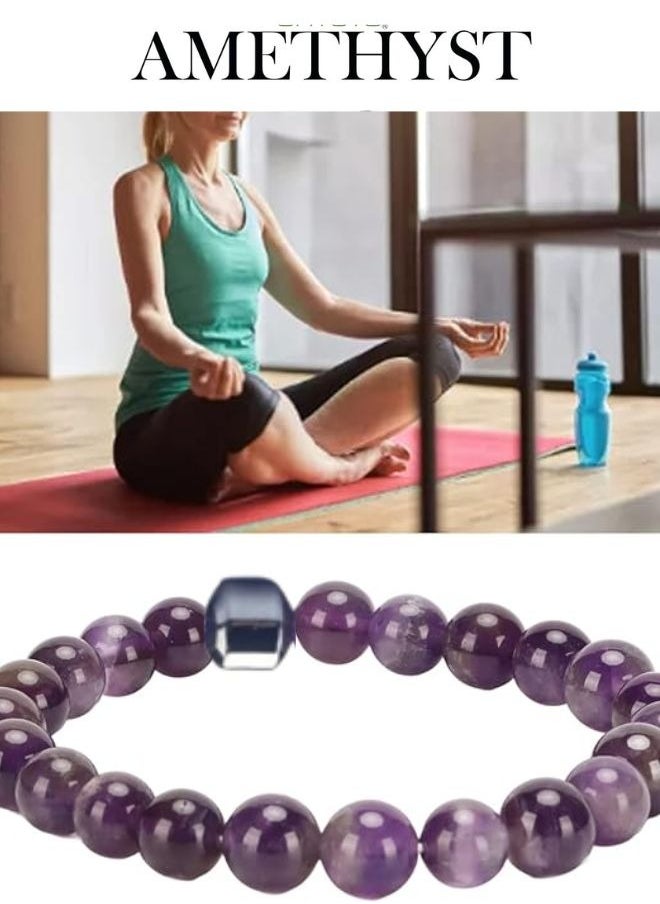 SUNIFY - Amethyst stone bracelet Handmade Stretch Strand Bracelets - Image 1