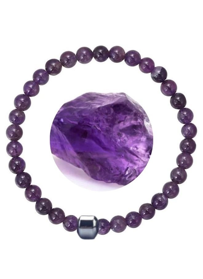 SUNIFY - Amethyst stone bracelet Handmade Stretch Strand Bracelets - Image 1