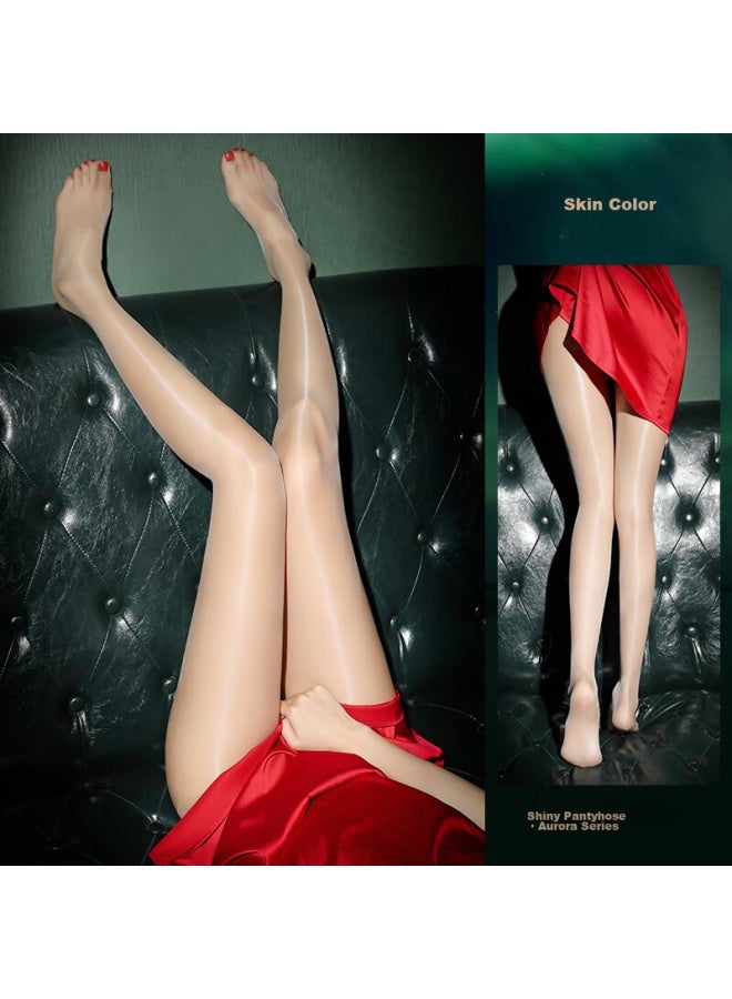 Perfect Zhenmei Silk Stockings For Women, Spring And Summer Thin Style, Shiny Sheer Pantyhose Tights, Bare Leg Effect, Aurora 7148 Skin Color - Image 2