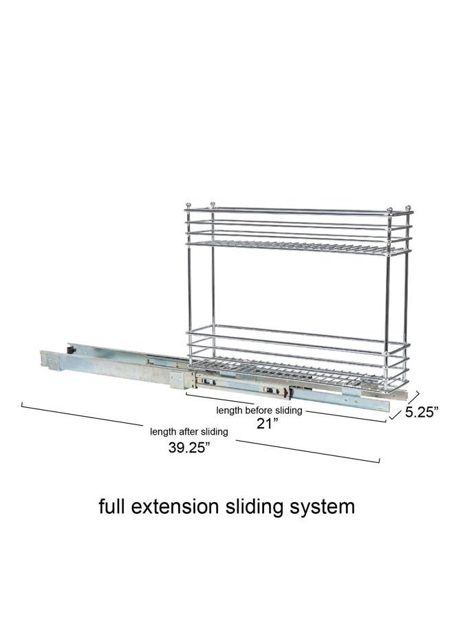 Household Essentials Glidez Narrow Sliding Organizer, 5", Chrome - Image 3