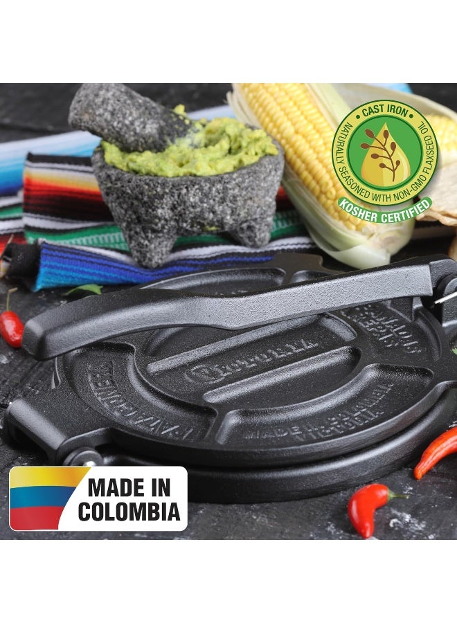 Victoria Victoria Cast Iron Tortilla Press and Pataconera, Original Made in Colombia, Seasoned 8"  - Image 5