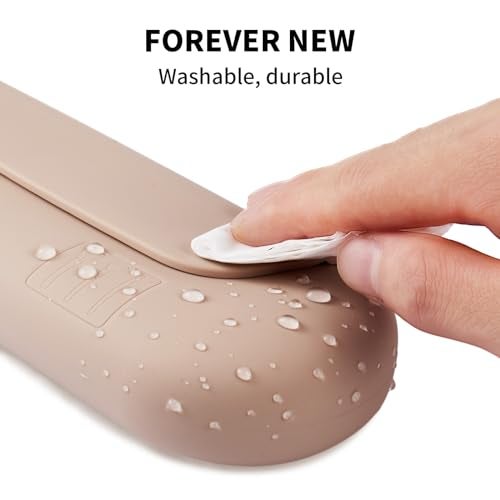 AGIKET Silicone Makeup Brush Holder Travel Cosmetic Bag：Soft Portable Cosmetic Face Brushes Holder with Upgrade Anti-Fall Out Magnetic Closure, Large Travel Makeup Brush Case - Walnut - Image 5