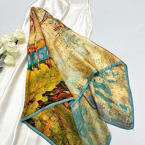 Julunar Silk Like Head Scarf for Women - Satin Large Hair Scarves - 35" Square Silk Hair Wrap for Sleeping with Gift Packed - Image 3