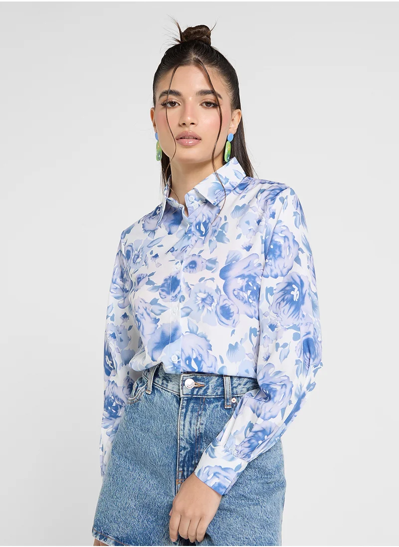 جينجر Floral Print Shirt